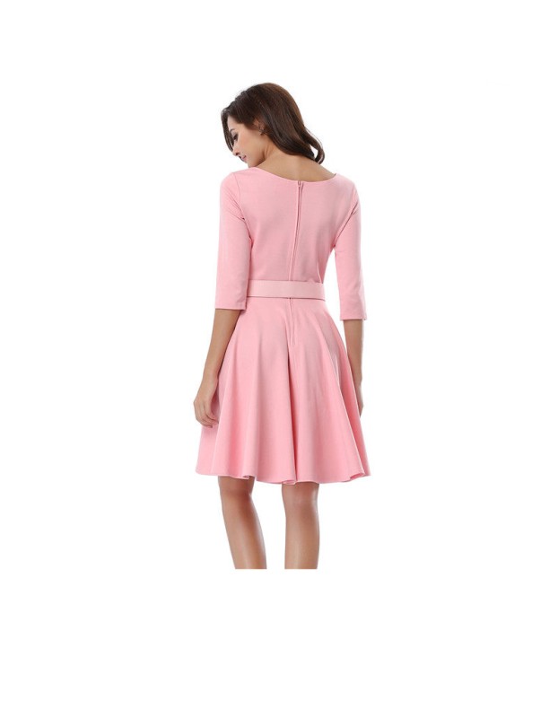 Pretty Fashion Office Lady Summer Casual Woman Dress With Belt