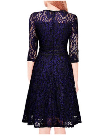 Women Lace Middle Sleeve Casual sexy Dress 2017 Party Dress