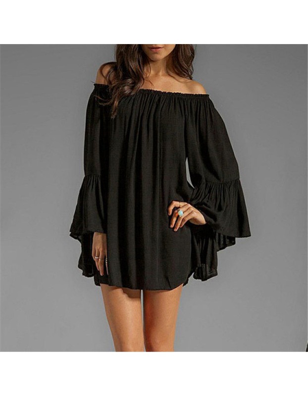 Women Casual Loose Off Shoulder Dress M30379