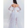 Lace long-sleeved corset gauze skirt suit M40450