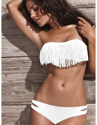 Latest Fringed Bandeau Bikini Set M5217b