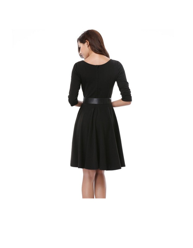 Pretty Fashion Office Lady Summer Casual Woman Dress With Belt