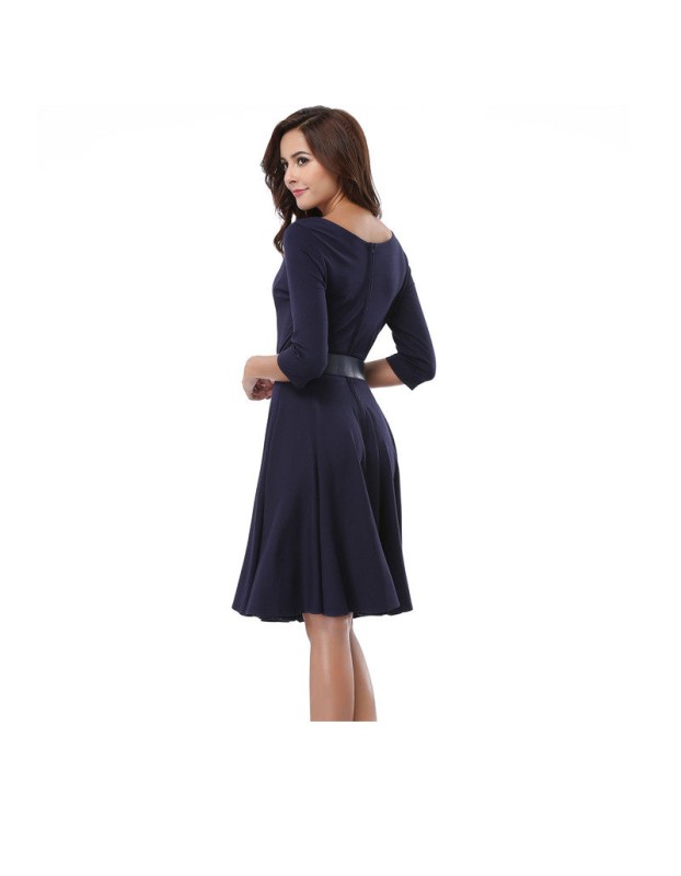 Pretty Fashion Office Lady Summer Casual Woman Dress With Belt