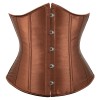 Sexy women solid satin underbust corsets plus size black white M1743