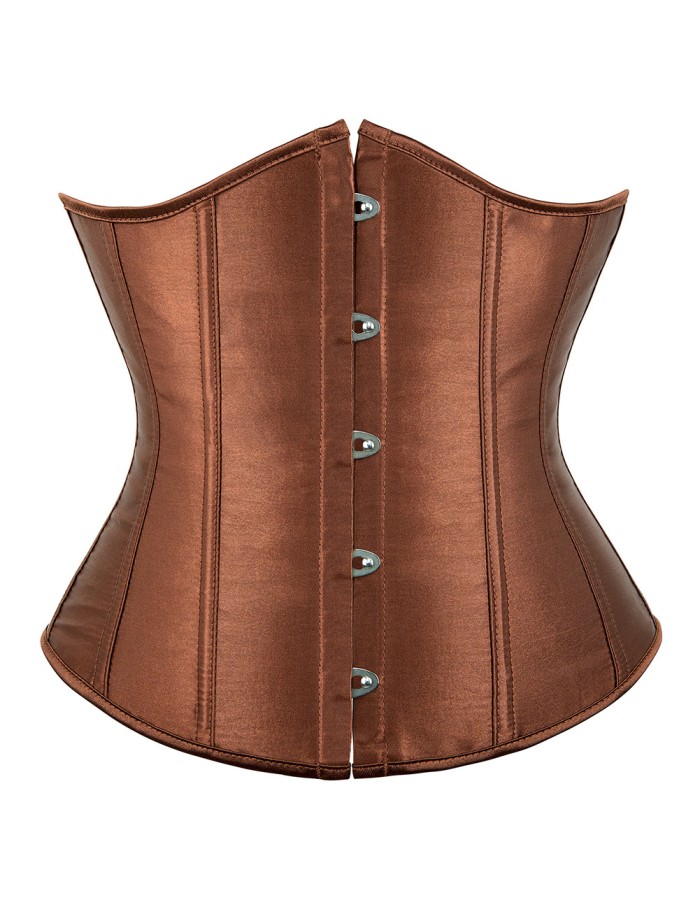 Sexy women solid satin underbust corsets plus size black white M1743