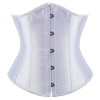 Sexy women solid satin underbust corsets plus size black white M1743