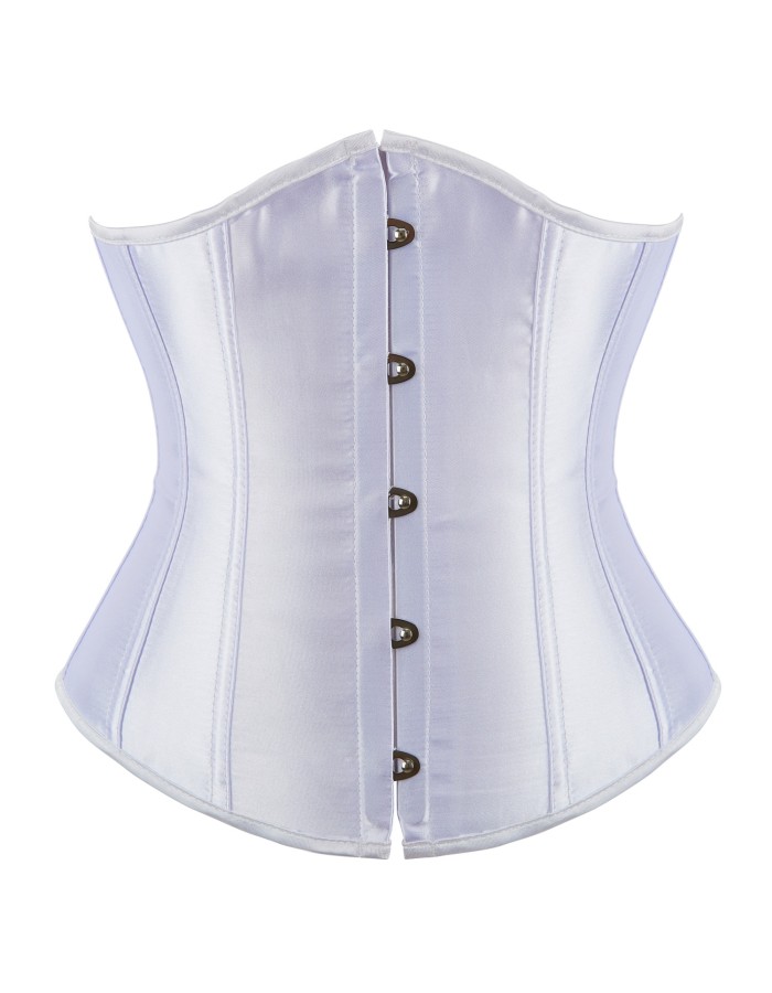 Sexy women solid satin underbust corsets plus size black white M1743