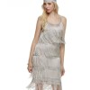 Sexy Sleeveless Straps Low Cut Tassel Mini Dress M30449