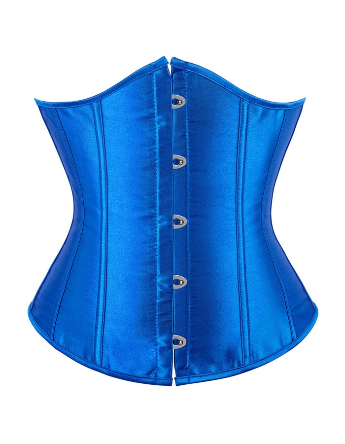 Sexy women solid satin underbust corsets plus size black white M1743