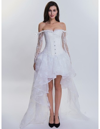 Lace long-sleeved corset gauze skirt suit M40450