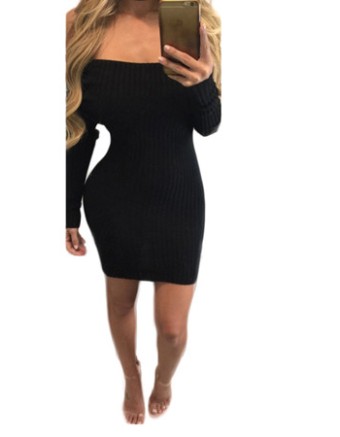 Slash neck collar cotton lace striped dress m88074