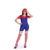 Super mario Bib short  costume for summer party fanny Mario jumpsuits with hat M40257