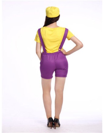 Super mario Bib short  costume for summer party fanny Mario jumpsuits with hat M40257