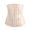 Black Smooth Latex Hook Eye 4 Steel Boned Waist Training Corset  M1303U