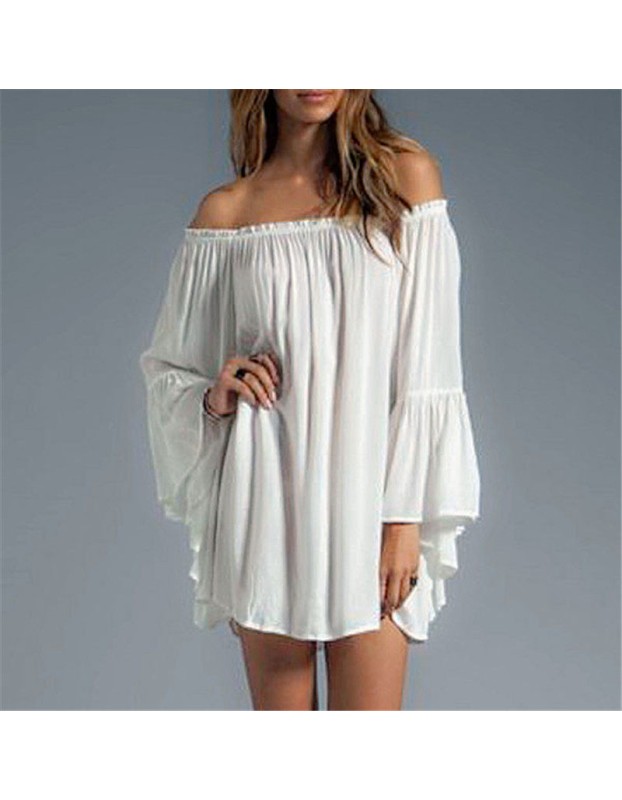 Women Casual Loose Off Shoulder Dress M30379