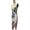 Sexy Lady Summer Deep V Neck Halter Floral Print Strap Dress