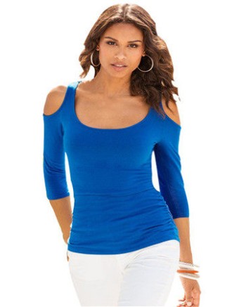 New Women U neck Sexy Ladies Short Sleeve strapless T-shirt Basic Stretch T-shirts M88050