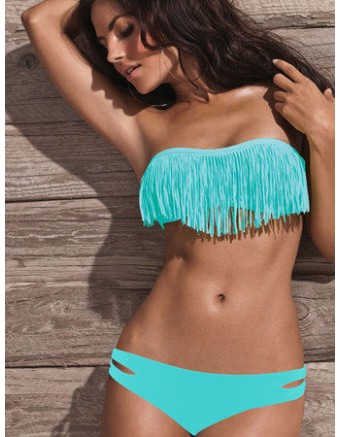 Latest Fringed Bandeau Bikini Set M5217b