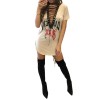 Sexy Women Deep V Collar Short Sleeve Skirt Nightclub T-shirt skirt m88077