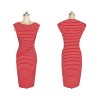 Adult Women Midi Stripe Pattern OL Tight Dress M30207