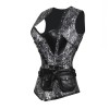 3 Colors Gothic Deluxe Corset 5pc set including Shawl, waist hanging bag, waist strap. T pants