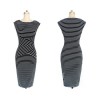 Adult Women Midi Stripe Pattern OL Tight Dress M30207