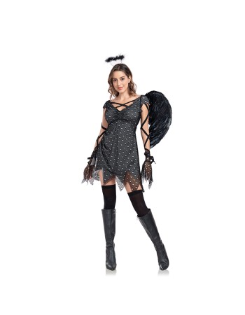 Women Halloween Evil Ghost Big Wings Cosplay Zombie Vampire Costume Dark Angel Costume SM5711