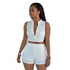 New sexy ladies candy color sleeveless one-piece jumpsuit with belt
