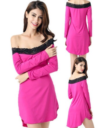 Sexy Off Shoulder Milk Wire Babydoll Dress M30236