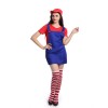 Mario Dress Cosplay Costume for adult with hat and stockings M40258