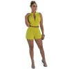 New sexy ladies candy color sleeveless one-piece jumpsuit with belt
