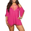 Solid Sexy Sleepwear Plus Size Sleep Dress M30361