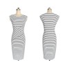 Adult Women Midi Stripe Pattern OL Tight Dress M30207