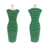 Adult Women Midi Stripe Pattern OL Tight Dress M30207