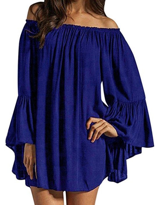 Women Casual Loose Off Shoulder Dress M30379