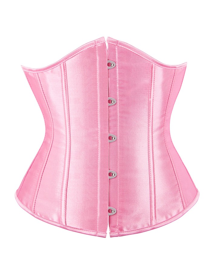 Sexy women solid satin underbust corsets plus size black white M1743