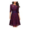 Women Lace Middle Sleeve Casual sexy Dress 2017 Party Dress