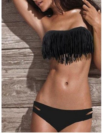 Latest Fringed Bandeau Bikini Set M5217b