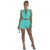 New sexy ladies candy color sleeveless one-piece jumpsuit with belt