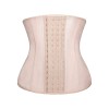 Black Smooth Latex Hook Eye 4 Steel Boned Waist Training Corset  M1303U
