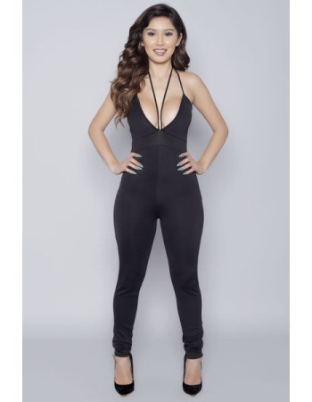 Sexy Low-cut Backless Bodycon Jumpsuit M30081