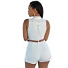 New sexy ladies candy color sleeveless one-piece jumpsuit with belt