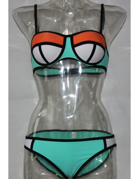 Beautiful Color Block 2pcs Bikini M5324