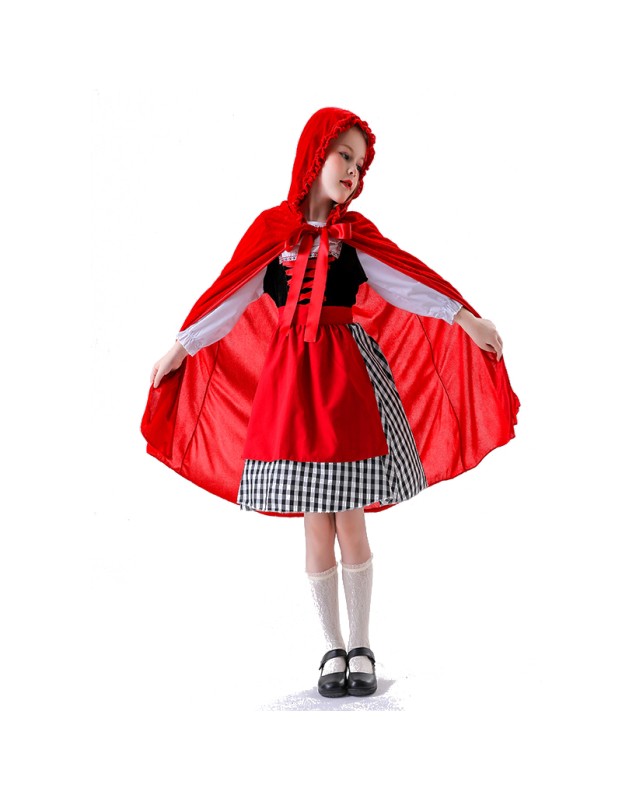 Adult Maid Dress Little Red Riding Hood Dress Cape Outfit Party Maid Cosplay Costume YM0941 YM0940