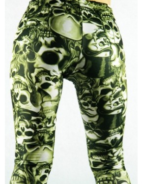Fashion High Elasticity Women Skull Printed Leggings FG0108