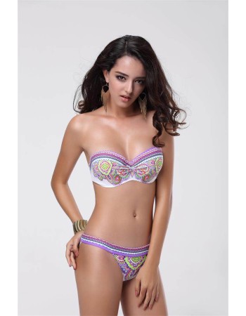 Sexy Charming Paisley Bandeau Bikini M5251
