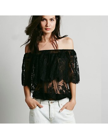 Sexy Lace Off-Shoulder Tops M30063