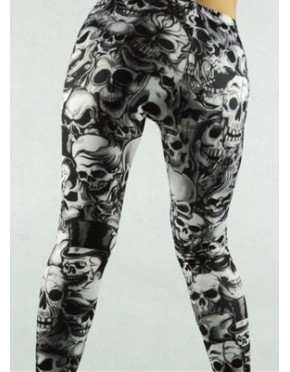 Fashion High Elasticity Women Skull Printed Leggings FG0108