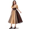 Vintage Dress Color Contrast Patchwork One-line Shoulder Gown Skirt Pompadour Dress YM0819