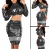Sexy two pieces hollow out dress M3914